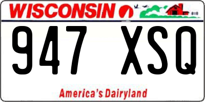 WI license plate 947XSQ