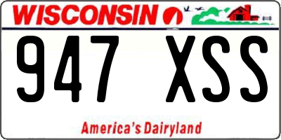 WI license plate 947XSS