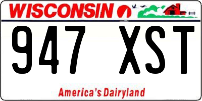 WI license plate 947XST