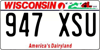 WI license plate 947XSU