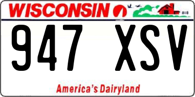 WI license plate 947XSV