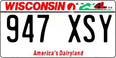 WI license plate 947XSY