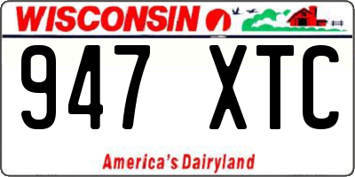 WI license plate 947XTC