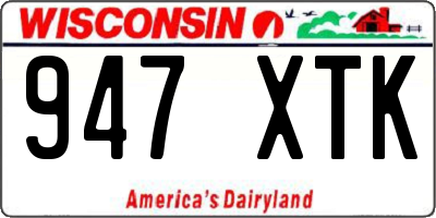 WI license plate 947XTK
