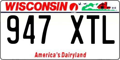 WI license plate 947XTL