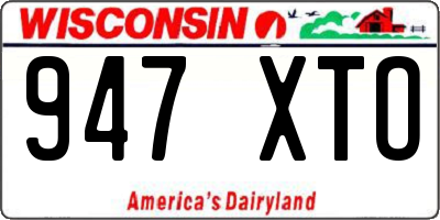 WI license plate 947XTO
