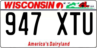 WI license plate 947XTU
