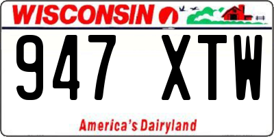 WI license plate 947XTW