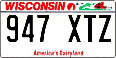 WI license plate 947XTZ