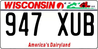 WI license plate 947XUB