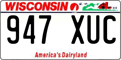 WI license plate 947XUC