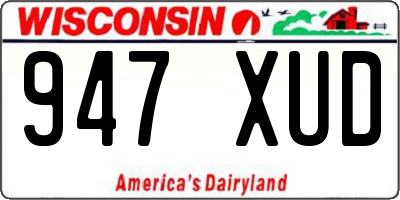 WI license plate 947XUD
