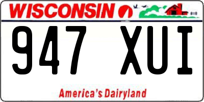 WI license plate 947XUI