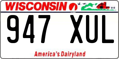 WI license plate 947XUL