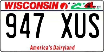 WI license plate 947XUS