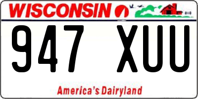 WI license plate 947XUU