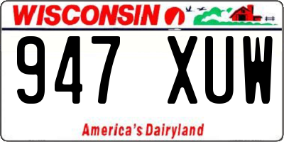WI license plate 947XUW
