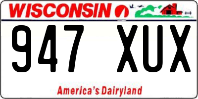 WI license plate 947XUX