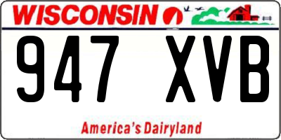WI license plate 947XVB