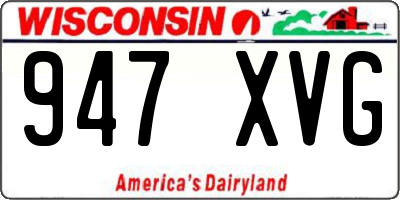 WI license plate 947XVG