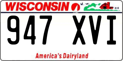 WI license plate 947XVI