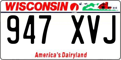 WI license plate 947XVJ