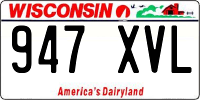 WI license plate 947XVL