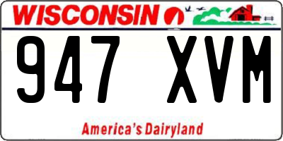 WI license plate 947XVM