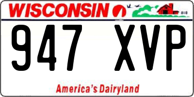 WI license plate 947XVP