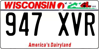 WI license plate 947XVR