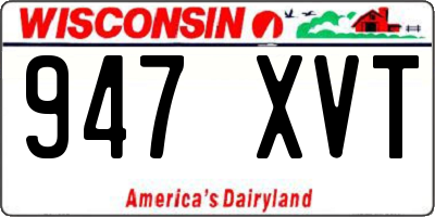 WI license plate 947XVT