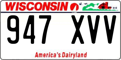 WI license plate 947XVV