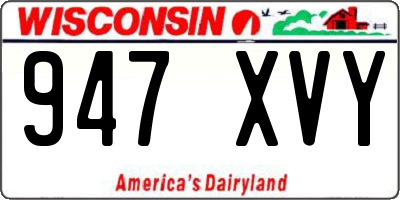 WI license plate 947XVY