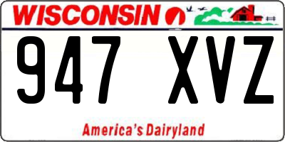 WI license plate 947XVZ