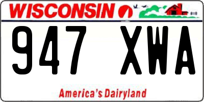 WI license plate 947XWA