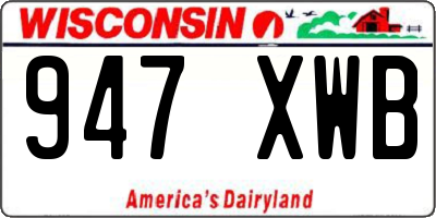 WI license plate 947XWB