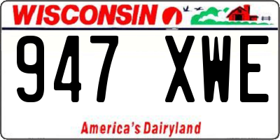 WI license plate 947XWE