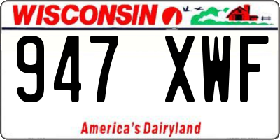 WI license plate 947XWF