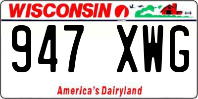 WI license plate 947XWG