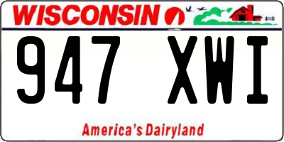 WI license plate 947XWI