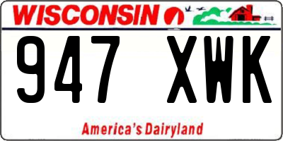 WI license plate 947XWK