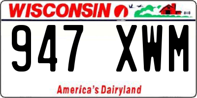 WI license plate 947XWM