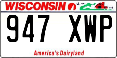WI license plate 947XWP