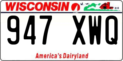 WI license plate 947XWQ