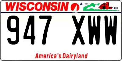 WI license plate 947XWW