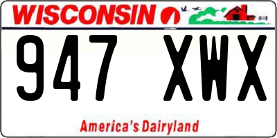 WI license plate 947XWX
