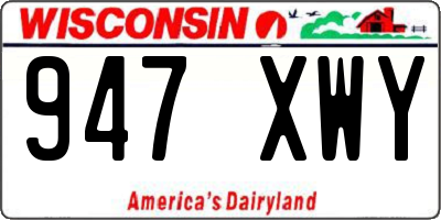 WI license plate 947XWY