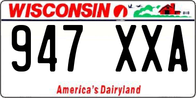 WI license plate 947XXA
