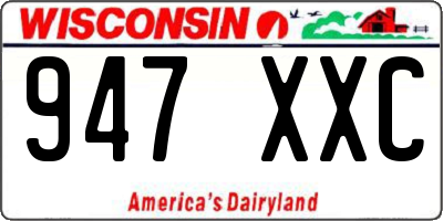 WI license plate 947XXC