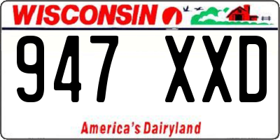 WI license plate 947XXD